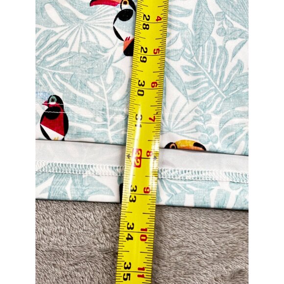 Johnnie-O Toucan Bird Polo Shirt Mens XL Short Sleeve Blend Turquoise - Picture 6 of 8